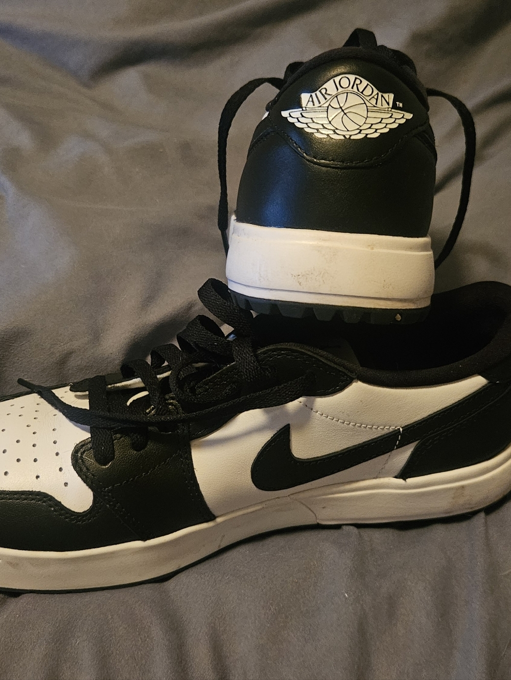 Jordan Black and White Low-Top Golf Shoes With Spikes!